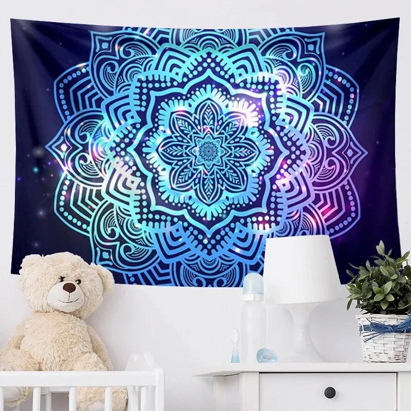 

Главная Настенное украшение Гобелен Мандала Психоделический массив Подвесной тканевый гобелен для офиса Гостиная 100x75cm