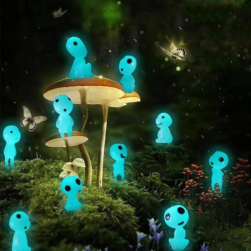 10Pcs Miniatures Luminous Elf Home Garden DIY Accessories Glowing Doll Moss Microlandscape Decoration Home Funny Night Light Toy