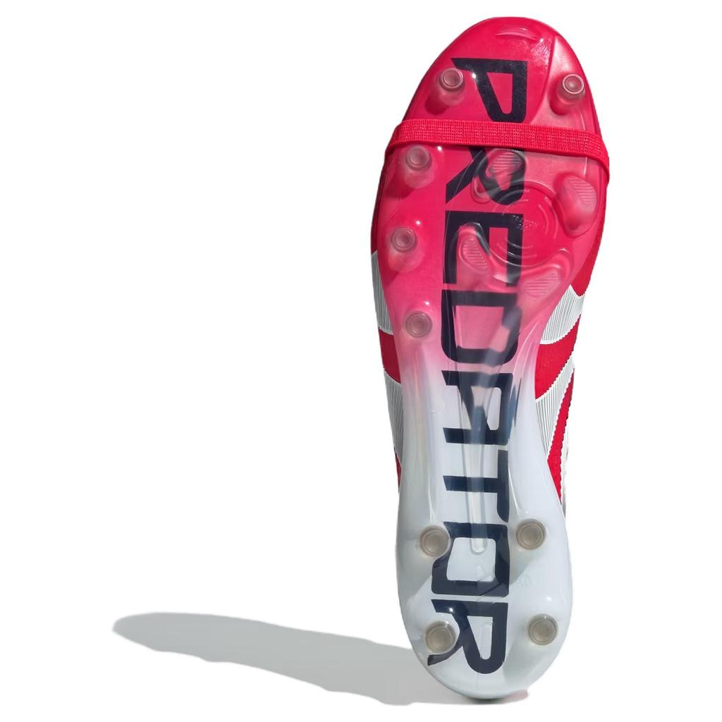 Adidas Predator Elite Foldable Tongue Comfortable Non-Slip Durable Soccer Shoes Unisex Soccer Shoes Clear-Red Cloud-White Core-Black JR3117