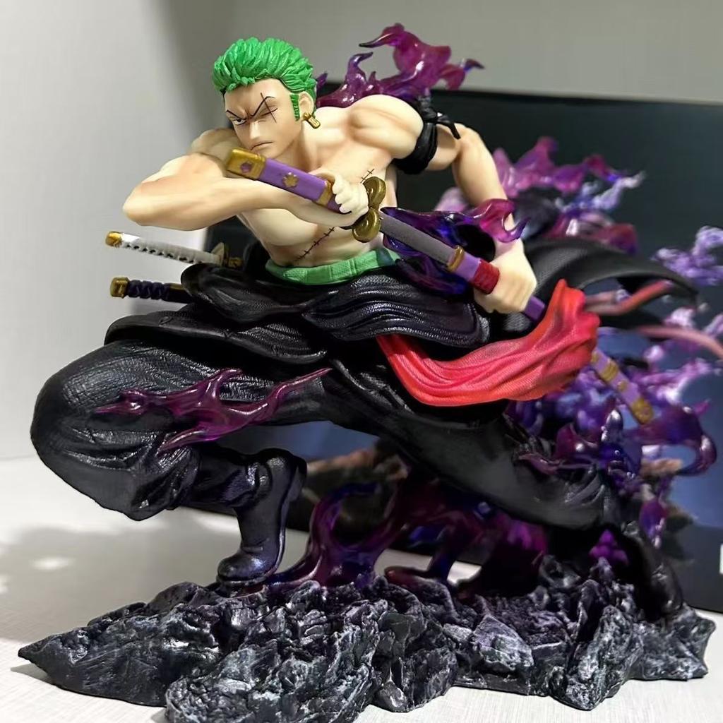 One Piece Zoro Figur Cool Groß Anime Statue Sammlerstück Modell Ornament Roronoa Zoro Teenager Geschenk