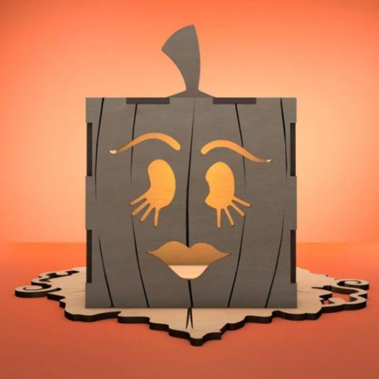 Halloweenská dýňová krabička Dřevěná krabička Jack-O-Lantern Ozdoba Stolní středový prvek Dýňová lucerna Krabička na halloweenskou párty dekoraci