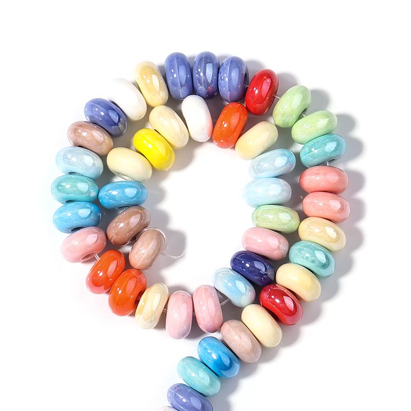 

Louleur Apx 55pcs Colorful Ceramic Beads Abacus Beads Loose Beads Spacer Beads For Jewelry Making Bracelets Accessories Handmade