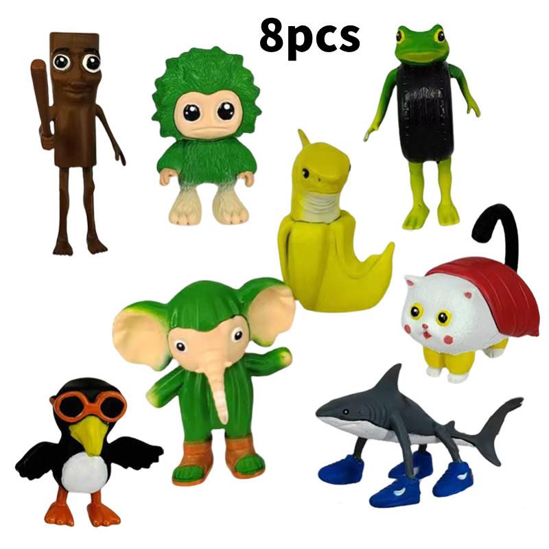 Italian Brainrot Al Pvc Figurine Set With Shark And Wooden Bucket For Collectors And Kids