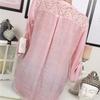 Chic Lace Shirt Autumn Women V-neck Long Blouse Loose Plus Size Sleeve S-5xl