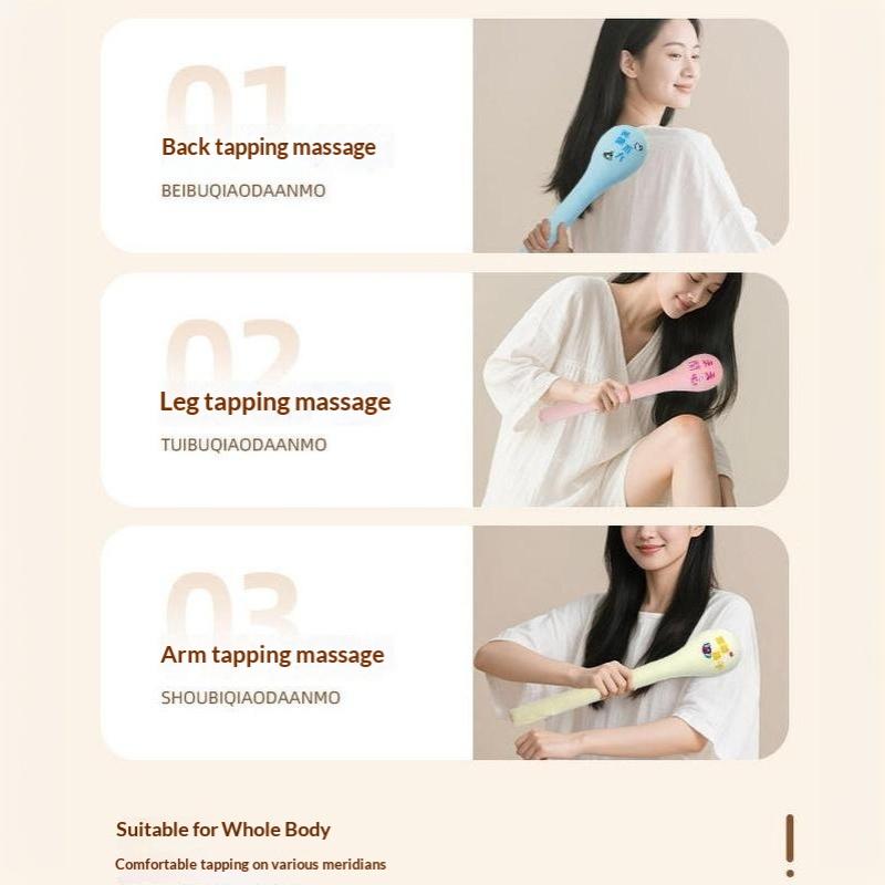 1Pcs Back Pain Relief Portable Body Vibration Hammer High Elasticity Plush Massage Pat Fu Character Slap Stick Massager