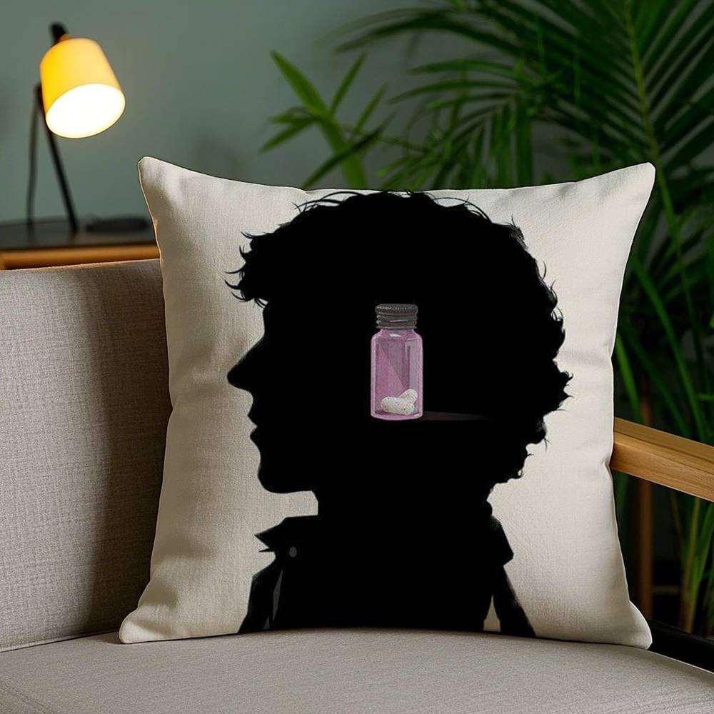 S-Sherlock H-Holmes Pillow Case Office Sofa Dorm Chair Back Short Plush Double-Sided Printing Home Cushion Cover