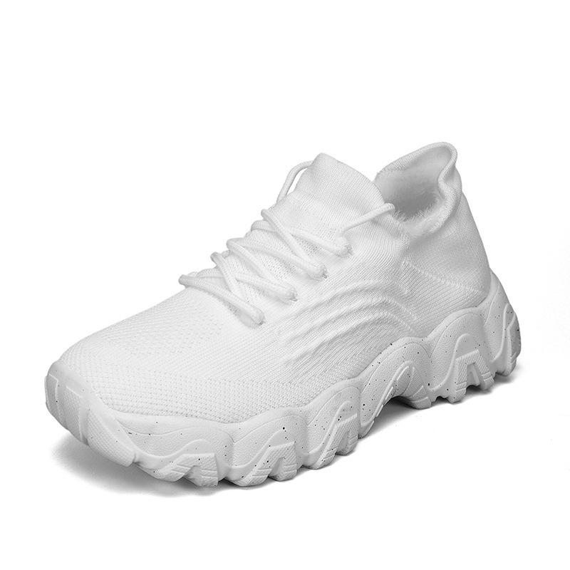 Large size sports women's shoes breathable fly-woven socks shoes one-pedal lazy shoes velvet shoes