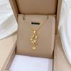 Titanium Steel Moon Tassel Star Light Luxury Temperament Gorgeous Full Diamond Necklace Female Versatile Collarbone Chain Titanium Steel Chain