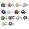 1/6Pcs Button Covers Faux Pearls Shiny Rhinestone Flower Shape Button Clip with Pliers Press Dress Suit Tux Accessories