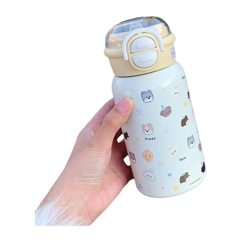 Leak Proof Double Drinking Water Cup Cartoon Iced Coffee Cup Drinkware Straw Bottle  Outdoor