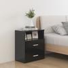 Bedside Table - vidaXL - 2 Pcs - Black - Engineered Wood - 50x32x60 Cm