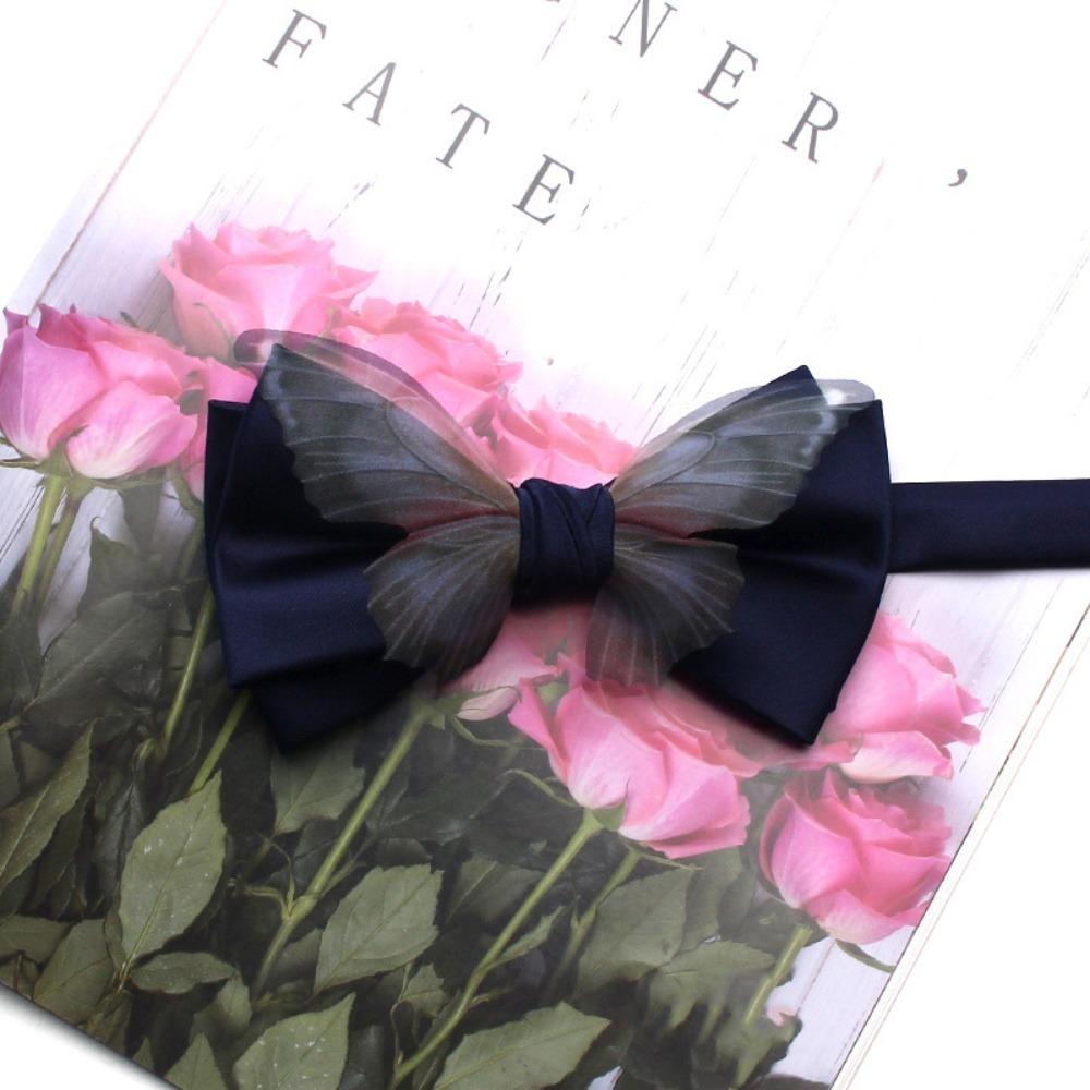 Adjustable Men Necktie Solid Color Bridegroom Groomsman Cravat Fashion Butterfly Bow Tie  Shirt