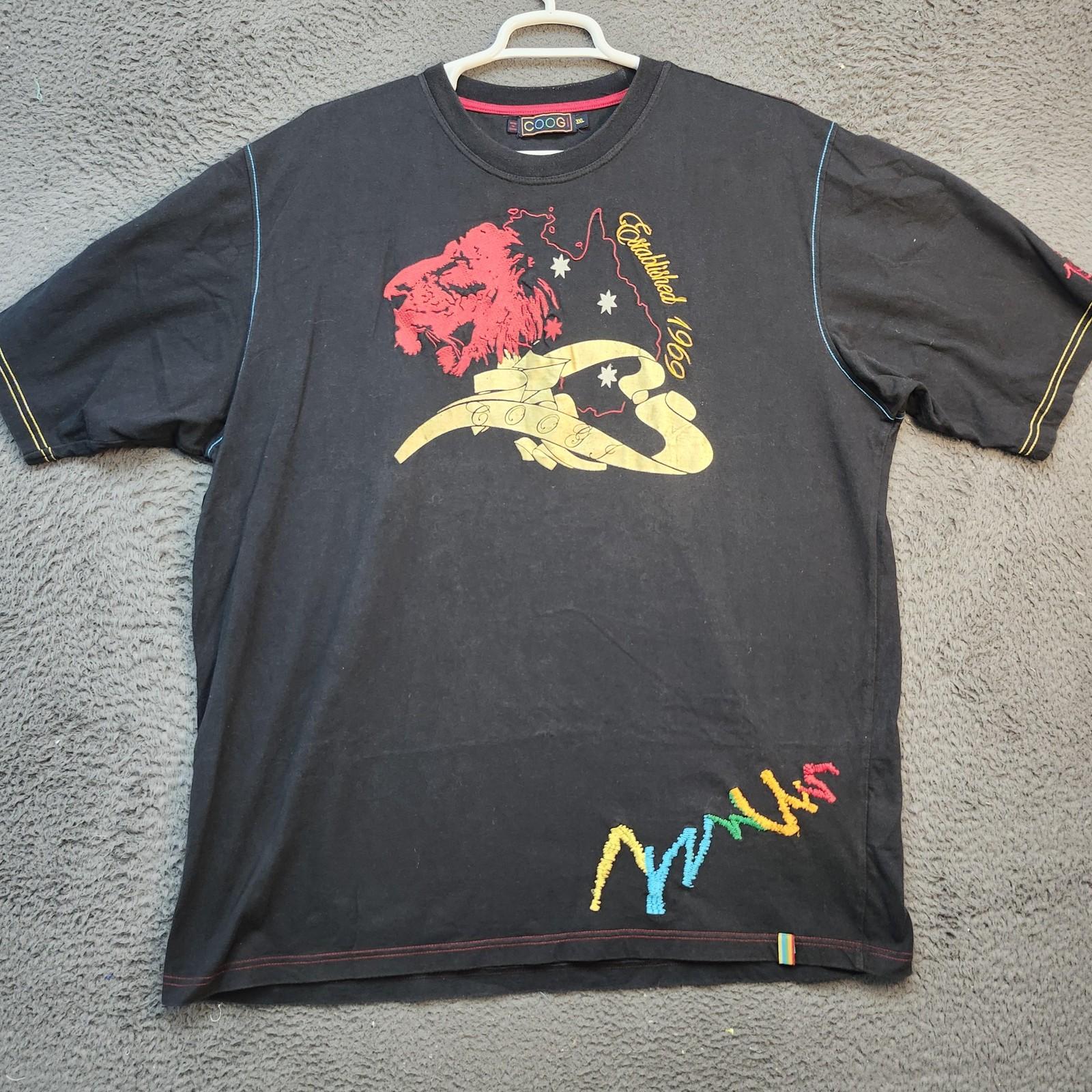 Coogi Shirt Mens 3XL Lion Embroidered Graphic Established 1969 Colorful Tee Unisex T-Shirt S