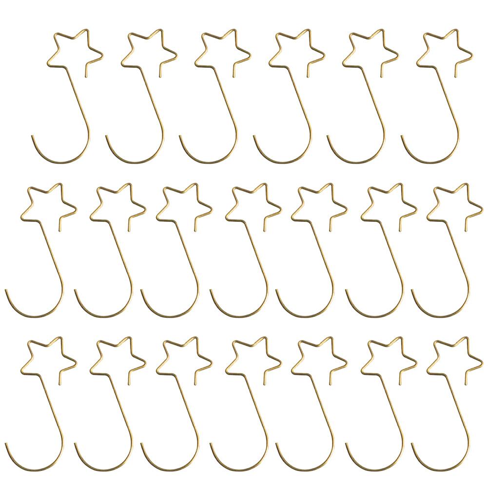 Sturdy Metal Xmas Hangers Star Shape Hooks for Hanging Ornaments Pack of 20