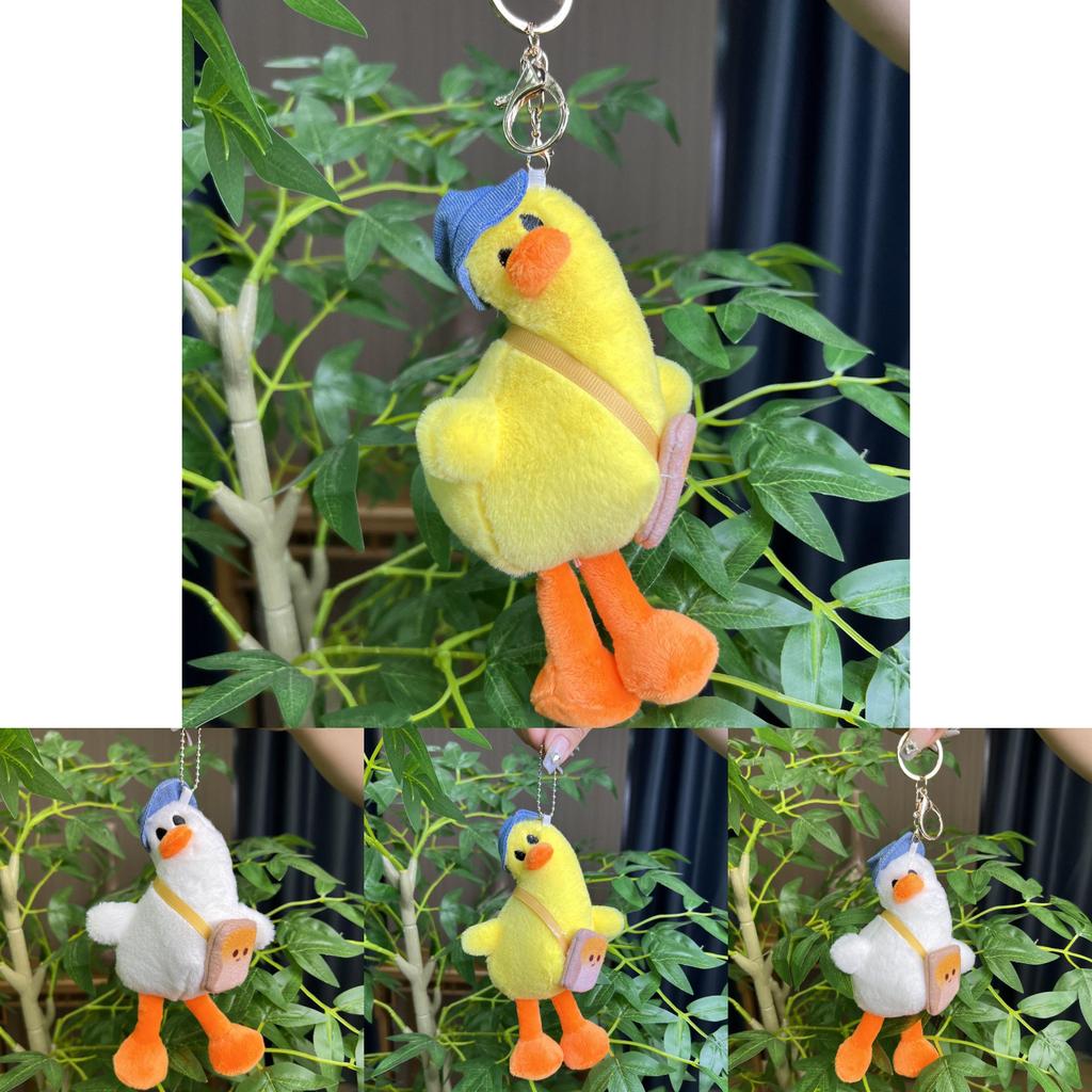Adorable Cute Tilting Duck Plush Toy Soft Stuffed Animal Doll Keychain Accessory