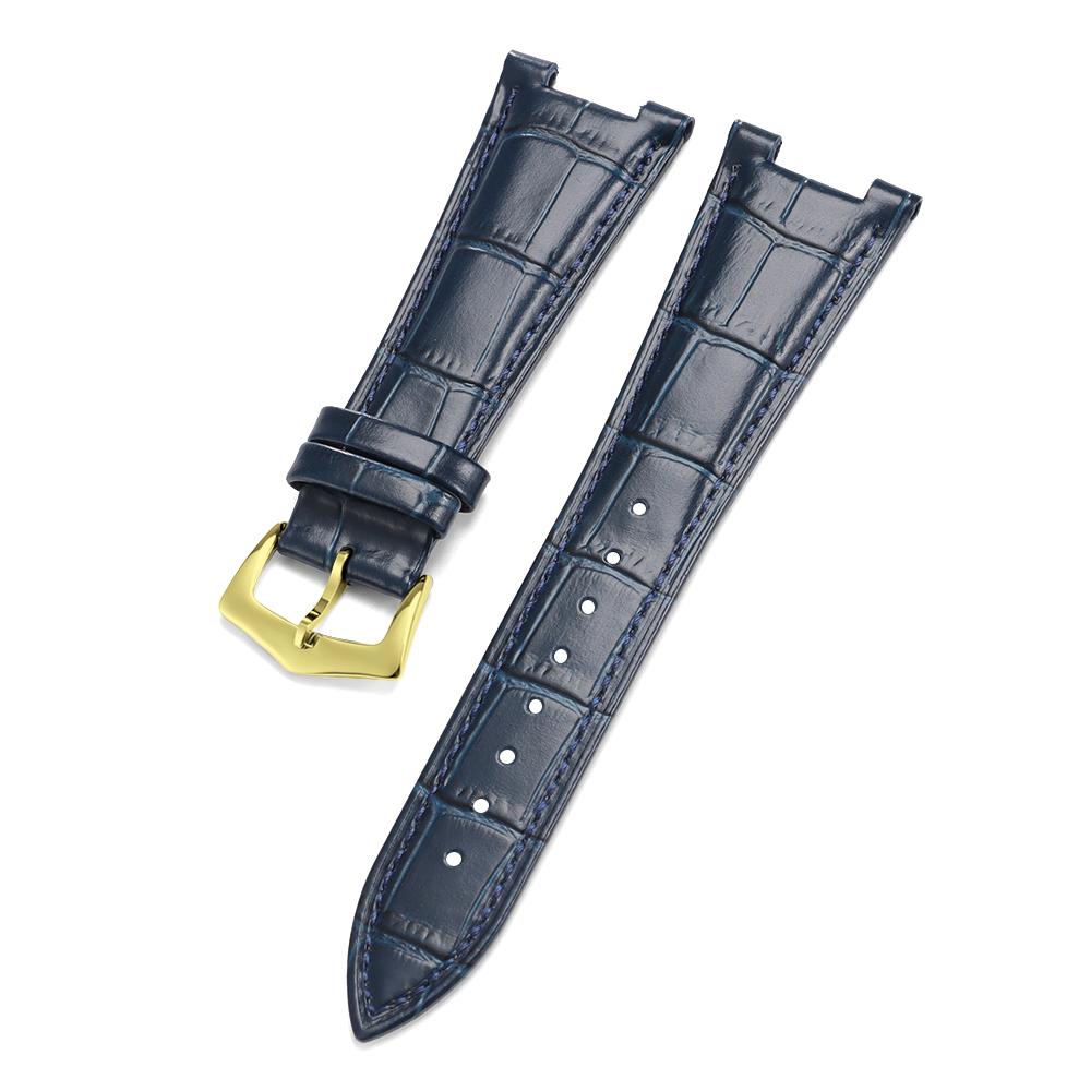 

Ремінець для годинника з натуральної шкіри 25*13 мм для Patek Philippe Nautilus 5711/5712 з бамбуковим візерунком, ремінець для годинника з коров ячої шкіри, браслет із золотою застібкою 25mm x 13mm