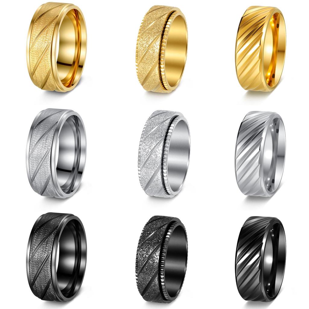 European & American Fashion Twill Design Titanium Steel Couples Ring - Personalized Jewelry for Men and Women.