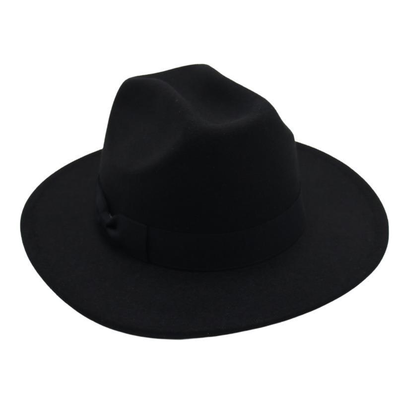 Top Hat Foreign Style Jazz Hat Men'S And Women'S Felt Hat Woolen Hat Temperament Sun Hat Ins Wind