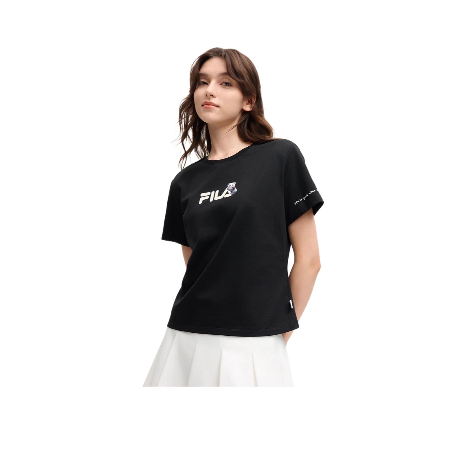 

New FILA HERITAGE T Shirt Women s Jet Black F51W538101F-BK L(170/88A)