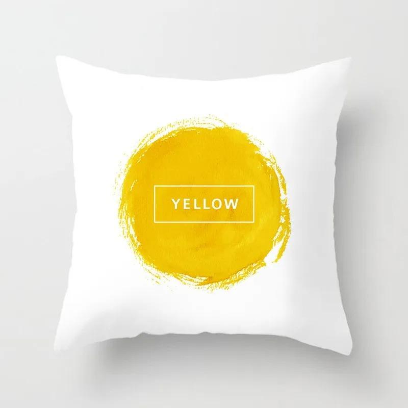 Yellow Flower Pillowcase Office Living Room Home Pillowcase Car Ornaments