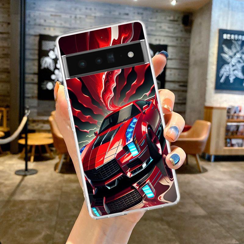 

Cool Sports Car Phone Case Cover for Google Pixel 8 7 6 5 4 4XL Shockproof Silicone 7A 6A 5A 4A 3A 3AXL Pro 5G Transparent Shell Pixel 6