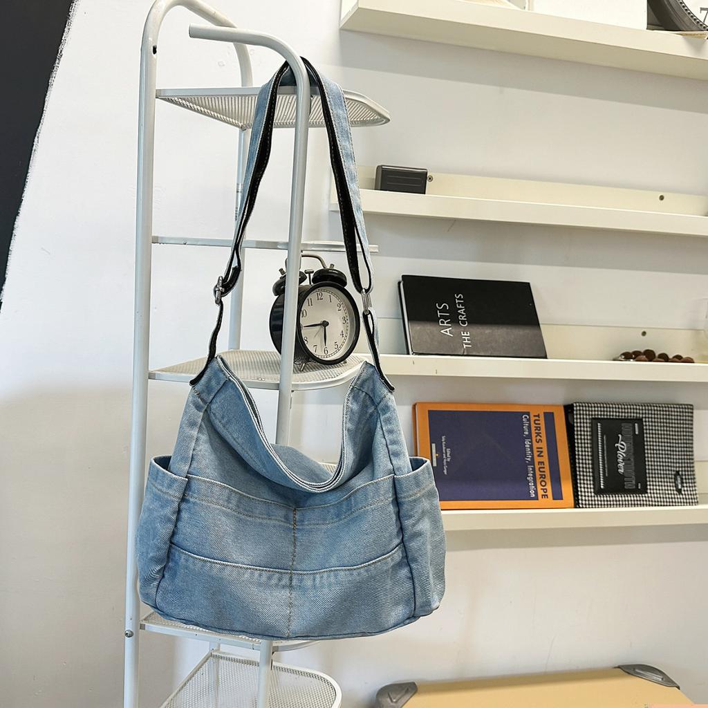 Crossbody Bag Boys Trendy Brand Youth Outdoor Commuter Denim Canvas Bag High Value Niche Tooling Shoulder Bag Women