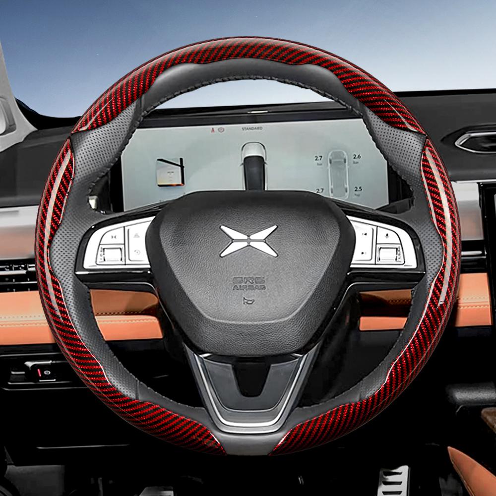 Zkfan8 Convient pour le volant Xpeng Texture Fibre de Carbone avec Design Segmenté à Libération Rapide, Durable, pour les Modèles Tels que G6 G9 P7 P7+
