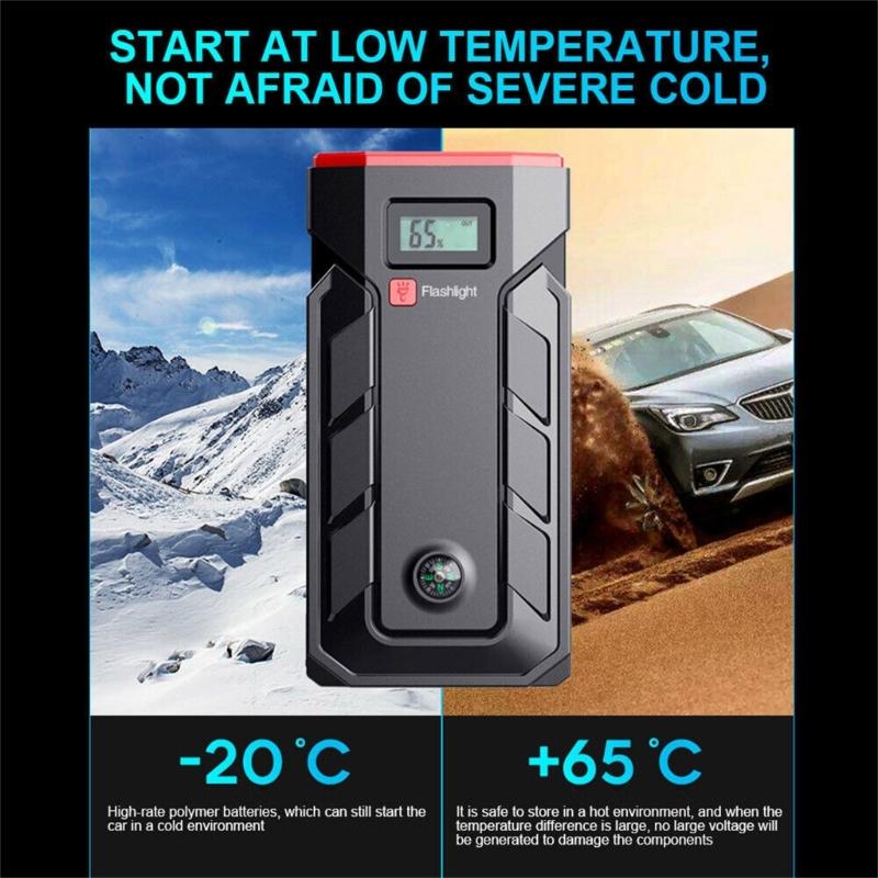 SUV Portable Car Jump Emergency Power Starter Auto Battery Booster Charger Built-in Emergency LED Flashlight Fast Charge