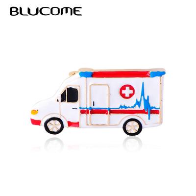 Raudonos emalio greitosios pagalbos automobilio sagės ženklelis Auksinės spalvos atvartas Sagės papuošalai gydytojai slaugytojai studentams, dovanoms