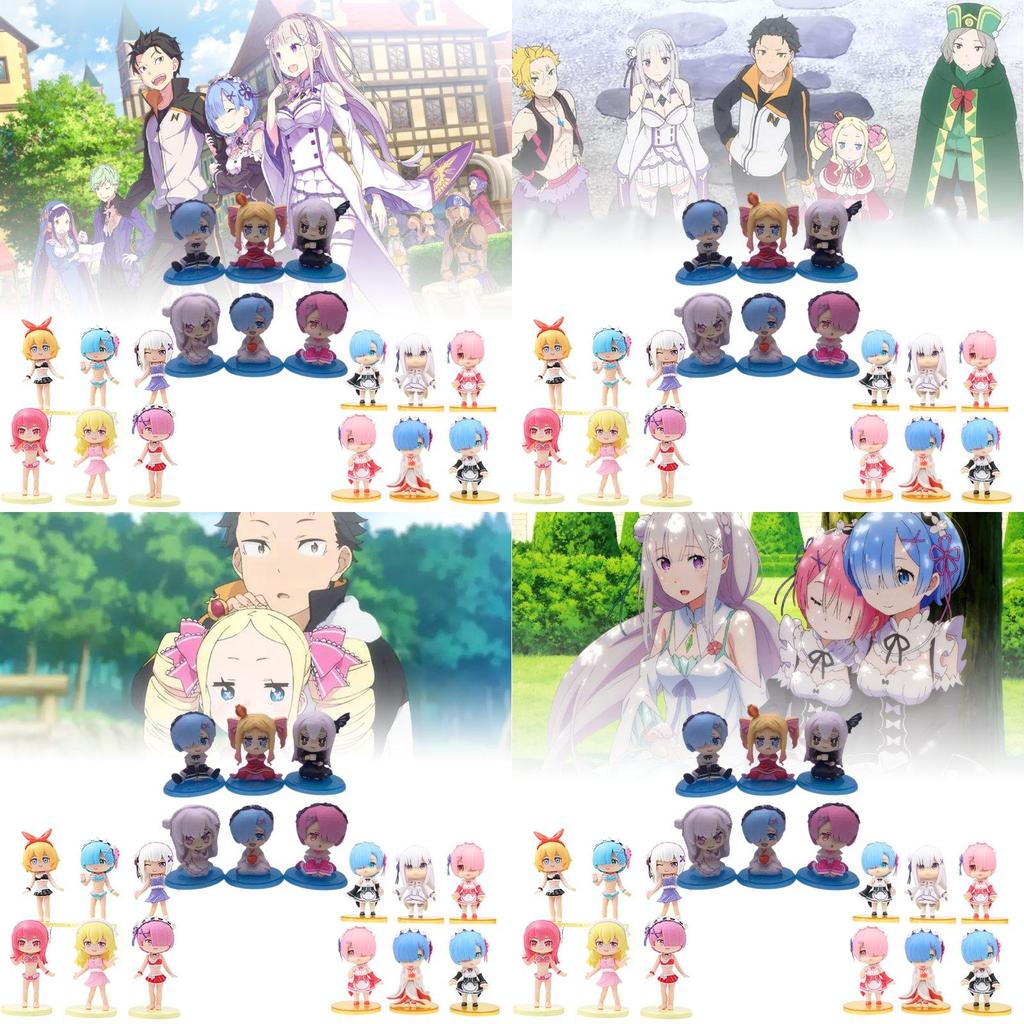 Collectible Q Version Rem And Ram Figures From Rezero Stunning Anime Dolls Set