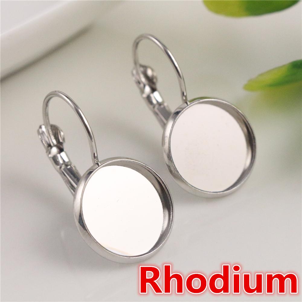 

8-20mm 10pcs Classic Colors Plated French Lever Back Earrings Base,Fit 8-20mm Glass cabochons Earring Blank Supplies for Jewelry 8mm