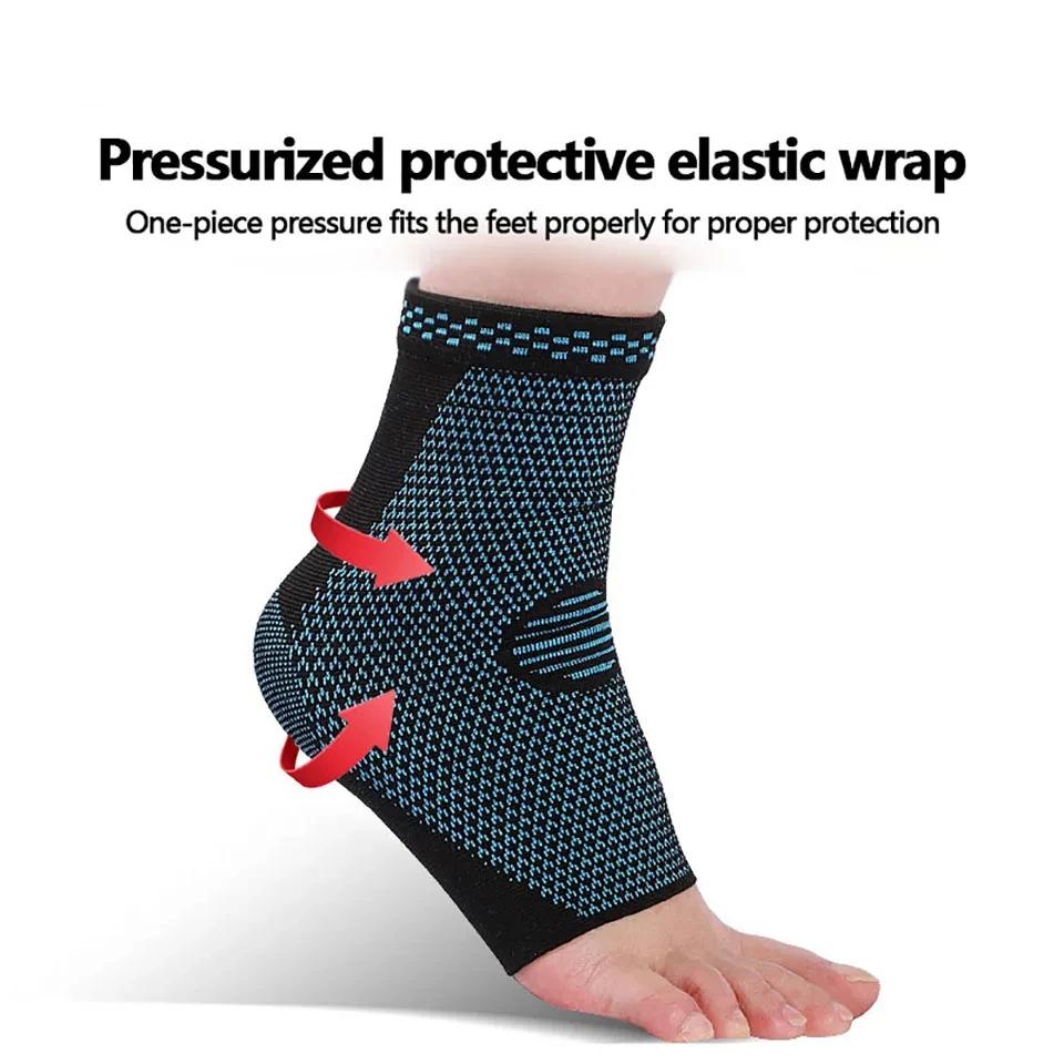 1Pc Nylon Ankle Protector Elastic Breathable Sweatwicking Knitted Support for Basketball Running Jump Rope Sports