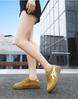 2025 Women's Lightweight Textured Leather German Training Shoes - Trendy, Flat, Patchwork Forrest Gump Student Sneakers