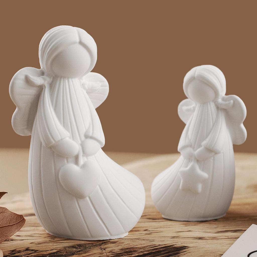 4pcs Angel Silicone Moulds Diy Handmade Angel Plaster Resin Moulds With Heart Star Designs 3d Angel Decorative Sculptures Craft