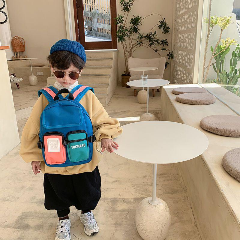 Durable Color Block Japanese Style Backpack for Boys - Ages 3-5