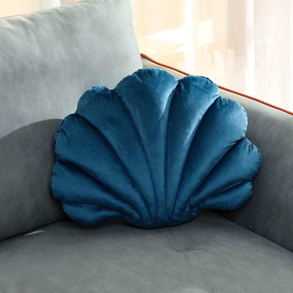 Dutch Velvet Shell Cushion Skin-friendly Car Cushion Simulation Sofa Waist Pillow  Living Room