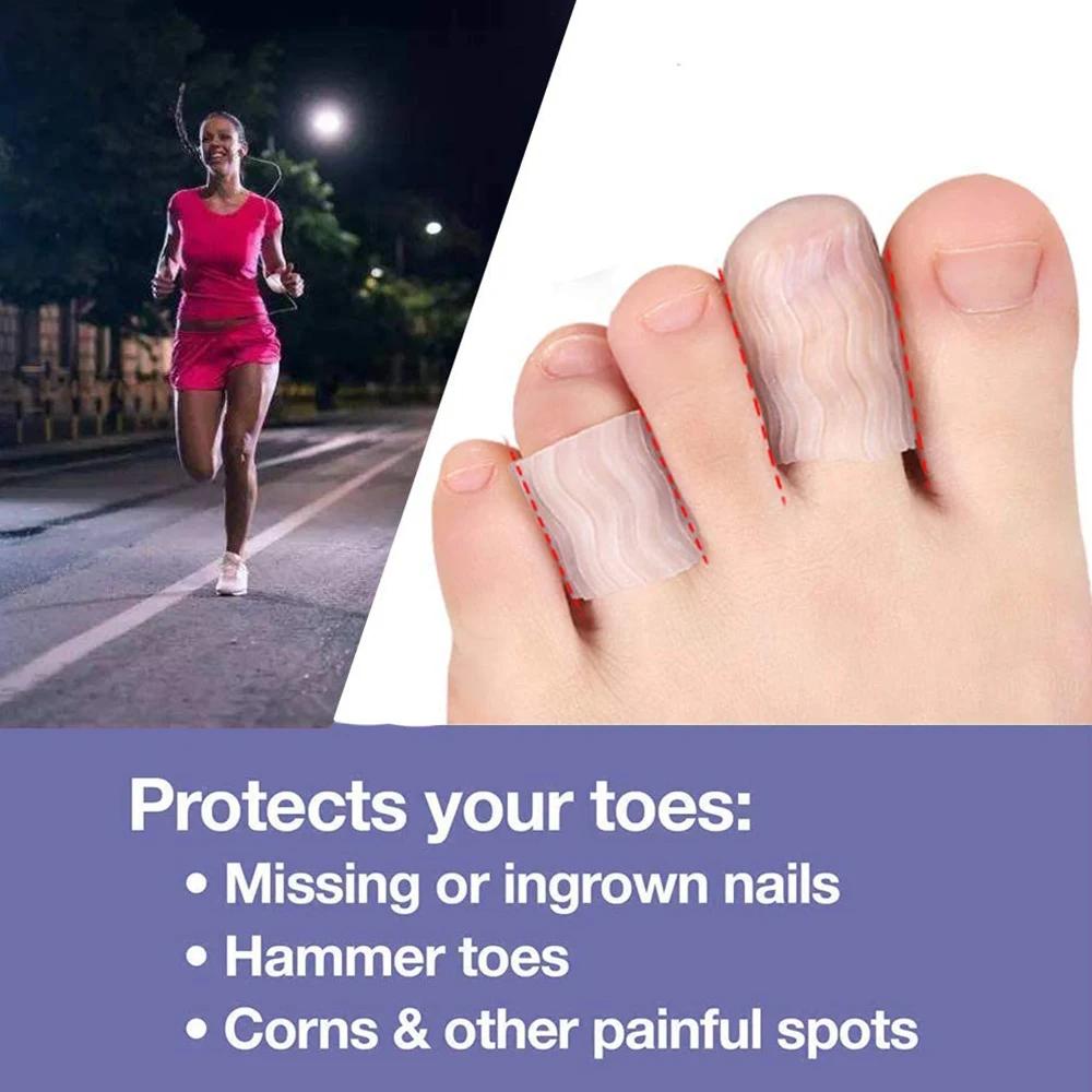 5 Pair Silicone Toe Tubes Sleeves Protector Cushions Finger Toe Separator for Comfort Relief