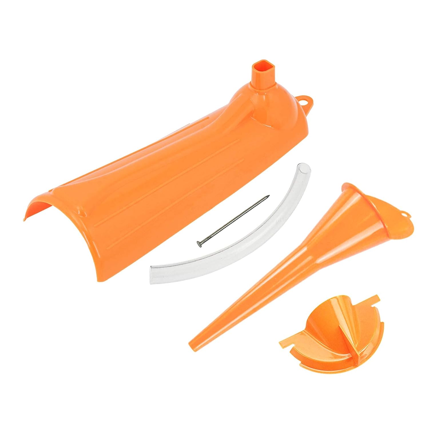 

HDBUBALUS Crankcase Fill Funnel Primary Case Oil Fill Oil Filter Funnel Set and Primary Drain Plugs Compatible with Harley Orange without O Rings