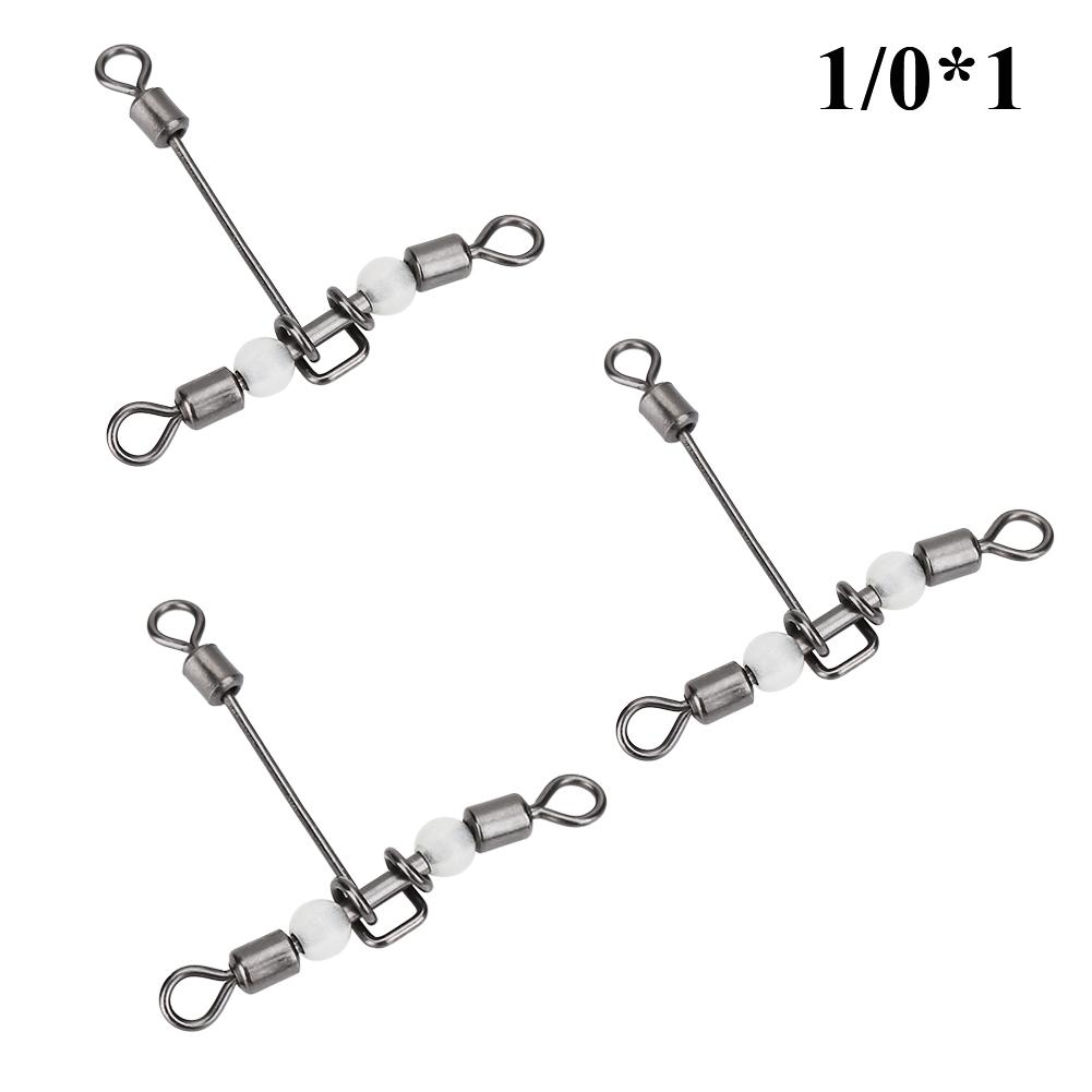 10pcs Set Durable T Shape Cross Line Fishing Swivels Connectors Accessories (1 0*1)