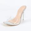 New Style Transparent Sandals Woman Ankle Buckle Strap Thin Heels Party Prom Open Toe Square Head Shoes Zapatos Mujer