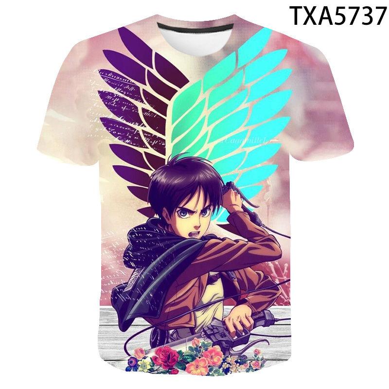 Attack On Titan Levi Ackerman 3D Print T-Shirt, High Quality Polyester Short Sleeve, Fashion Streetwear Casual Daily Wear