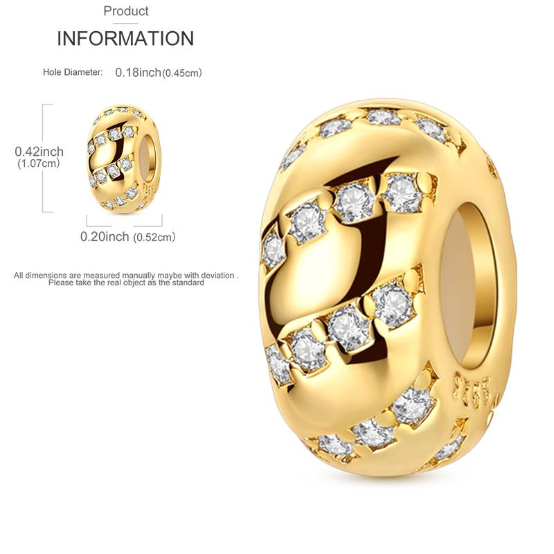 Cat Butterfly Daisy CZ Pave Clip Charm Bead Components Positioning Buckle Copper Metal Silicone Spacer Bead Components Compatible With Authentic