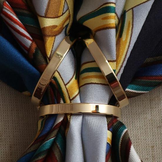 Mote Rose gullbelagt trio skjerf ring silke skjerf spenne klips lysbilde smykker