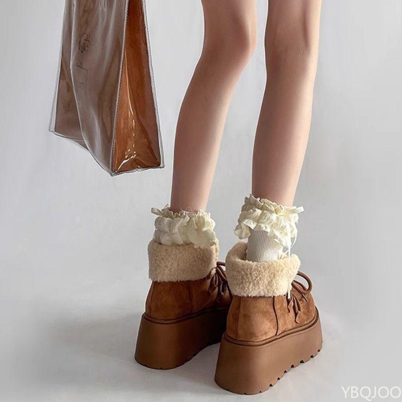 Winter new plush raised thick soled women's shoes warm fashionable versatile cotton shoes casual comfortable snow boots