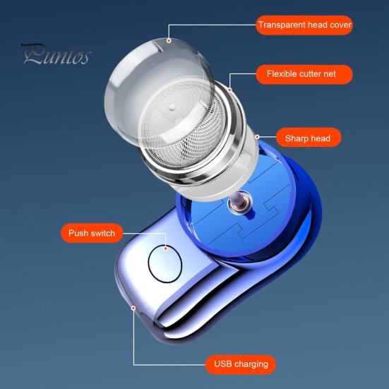 Electric Shaver USB Rechargeable Pocket Size Portable Safe Mini Travel Shaver Men Cordless Hair Beard Trimmer Remover Tool
