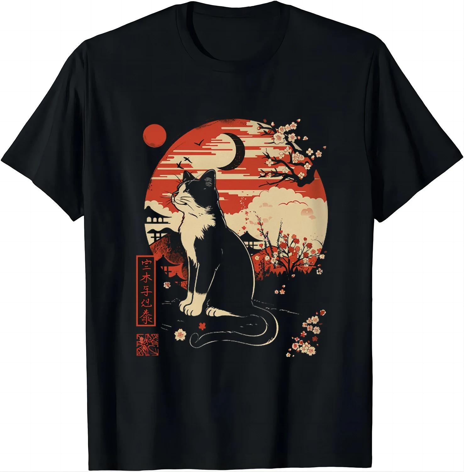 

Kawaii Cat Anime Japanese Retro Men Women Kids Funny Cat T-Shirt Graphic T Shirts Y2k Top Shirts for Women Camisetas 4XL