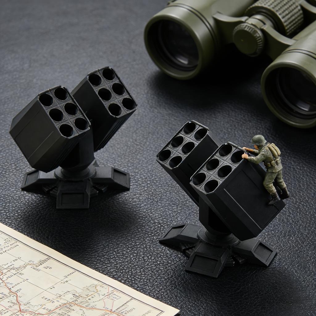 Military Style Pen Holder. This Missile Launcher Organizer Holds 12 Pens. Unique Brushed Decor for Your Desk.