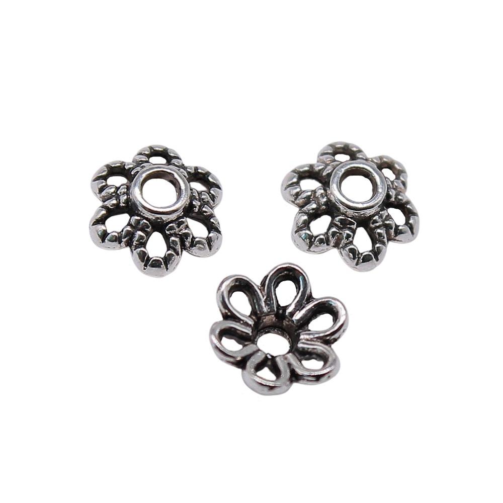 Multi Color Swirl Flower Bead Caps Spacer Beads For Jewelry Making Components
