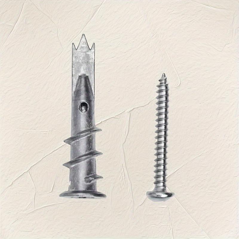 20 Conjuntos Parafuso de Expansão Espiral Âncora de Parafuso de Gesso Autoperfurante Âncora de Parede de Metal Pesado