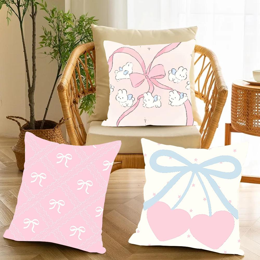 Kunst Rosa Schleife Kirsche Niedlich Kawaii Kissenbezug Anwendbarer Raum Für Gästezimmer Innenräume Autos Büro Hausdekoration